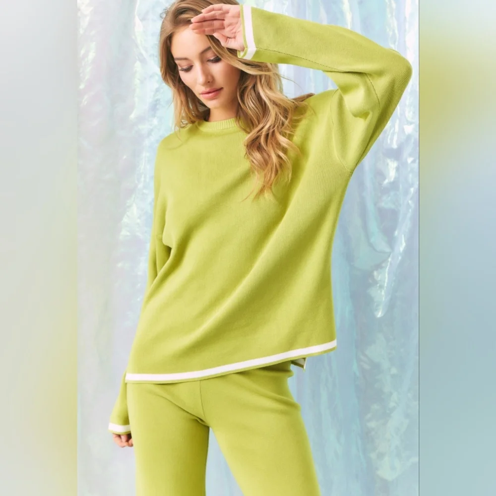 #47749 🛑S,M,L HIGH END Fabulous Knit Long Slv Top & Pants - Picture 7 of 8